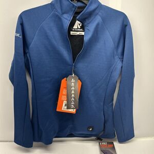 ActionHeat 5V Battery Heated 1/4 Zip Pullover Blue Women SZ S Heating NEW w Tags